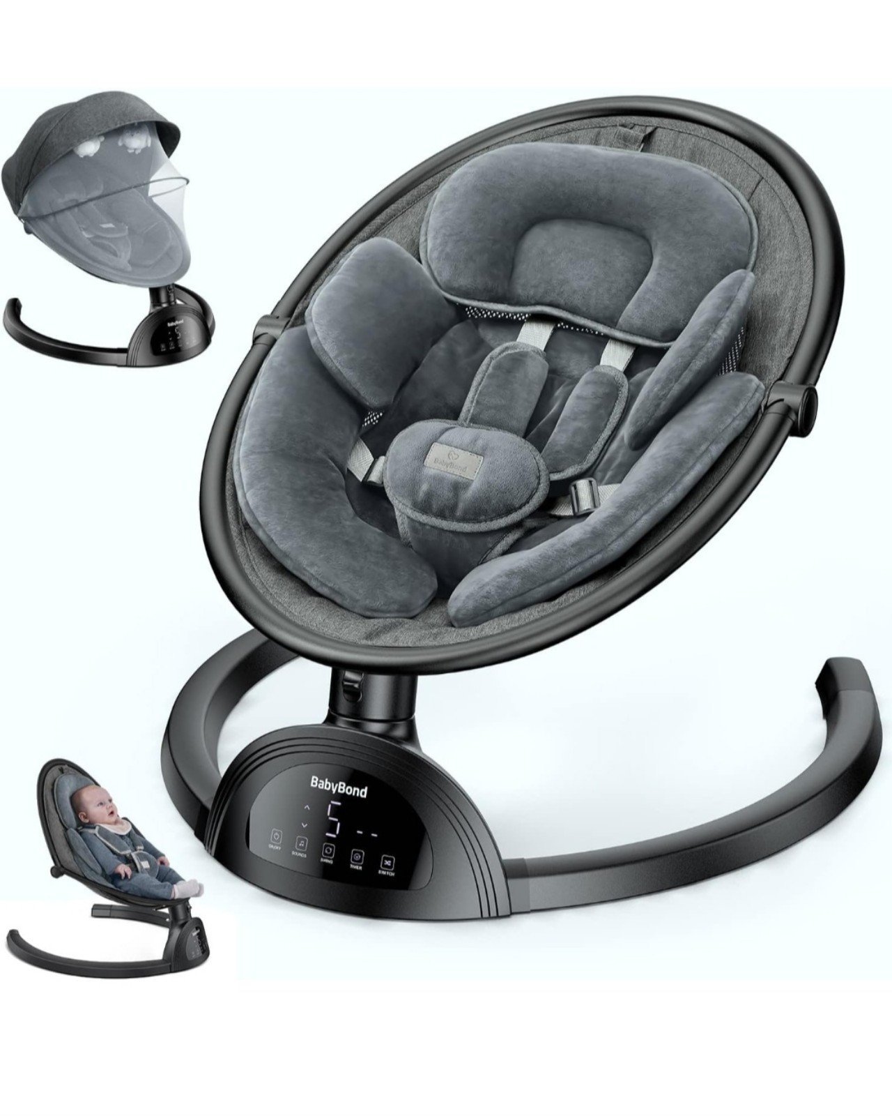 BabyBond Baby Swings for Infants, w/Bluetooth & Music Speaker