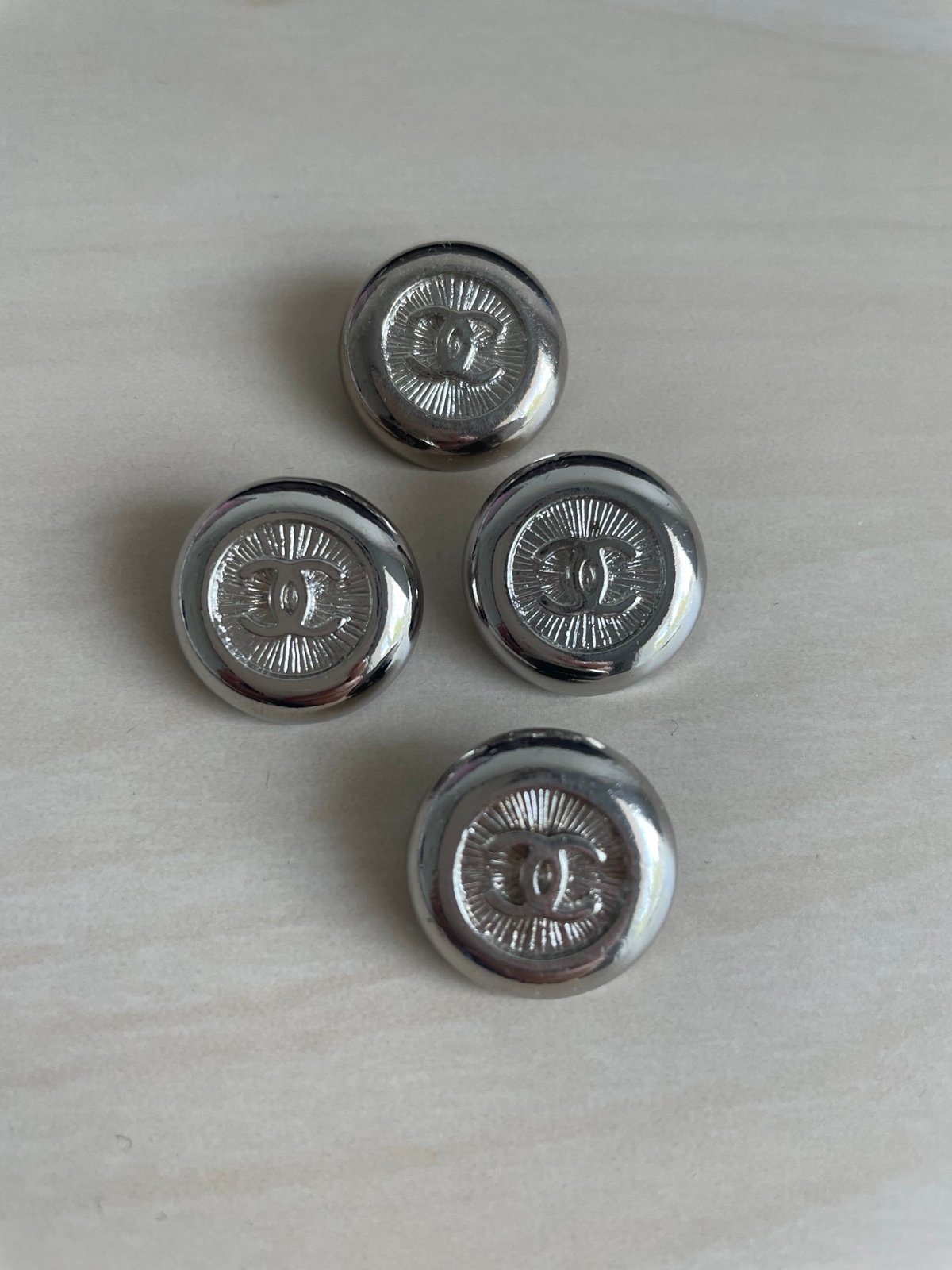 [NEW] Vintage Chanel Buttons Silver