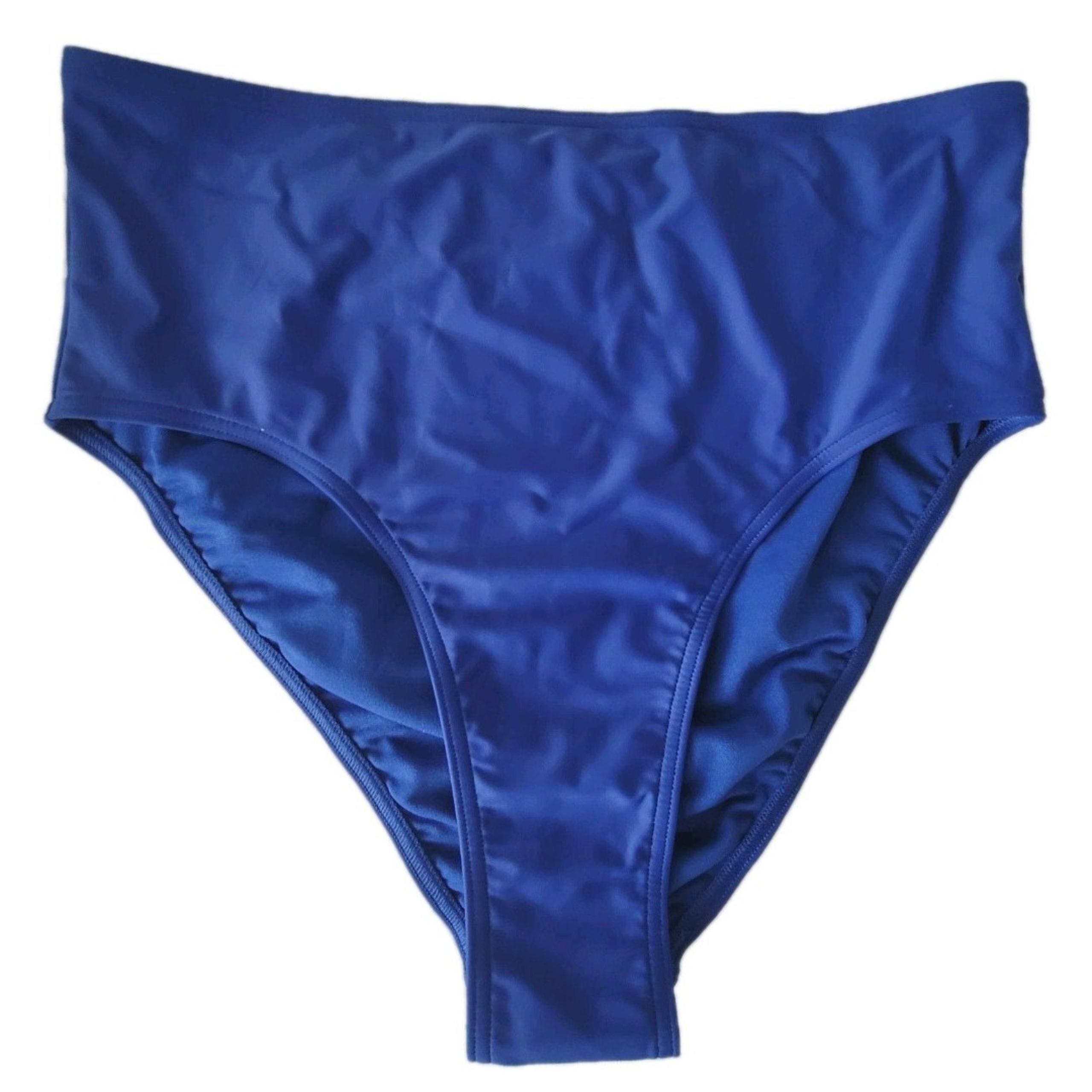 NWOT Adidas Womens Blue Swimwear High Waisted Bikini Bottom Large
