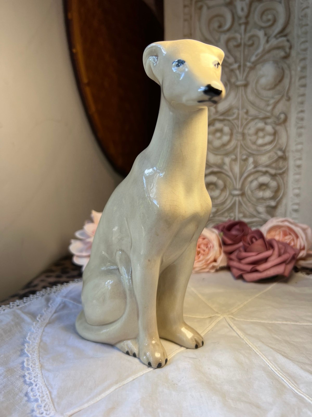 Vintage Greyhound Italian Greyhound statuette figurine