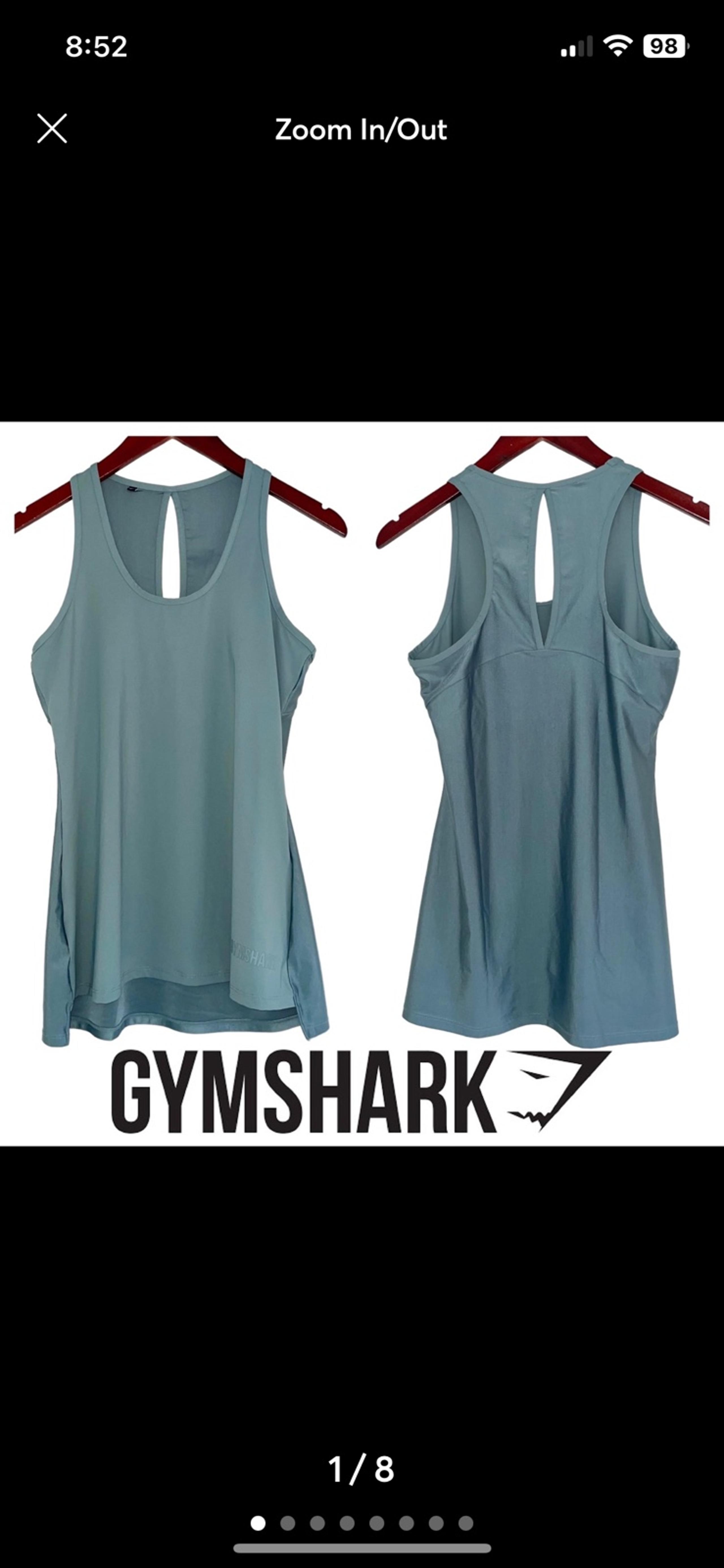 Gymshark athletic tank top Lustre Vest  gym workout blue teal women’s XS