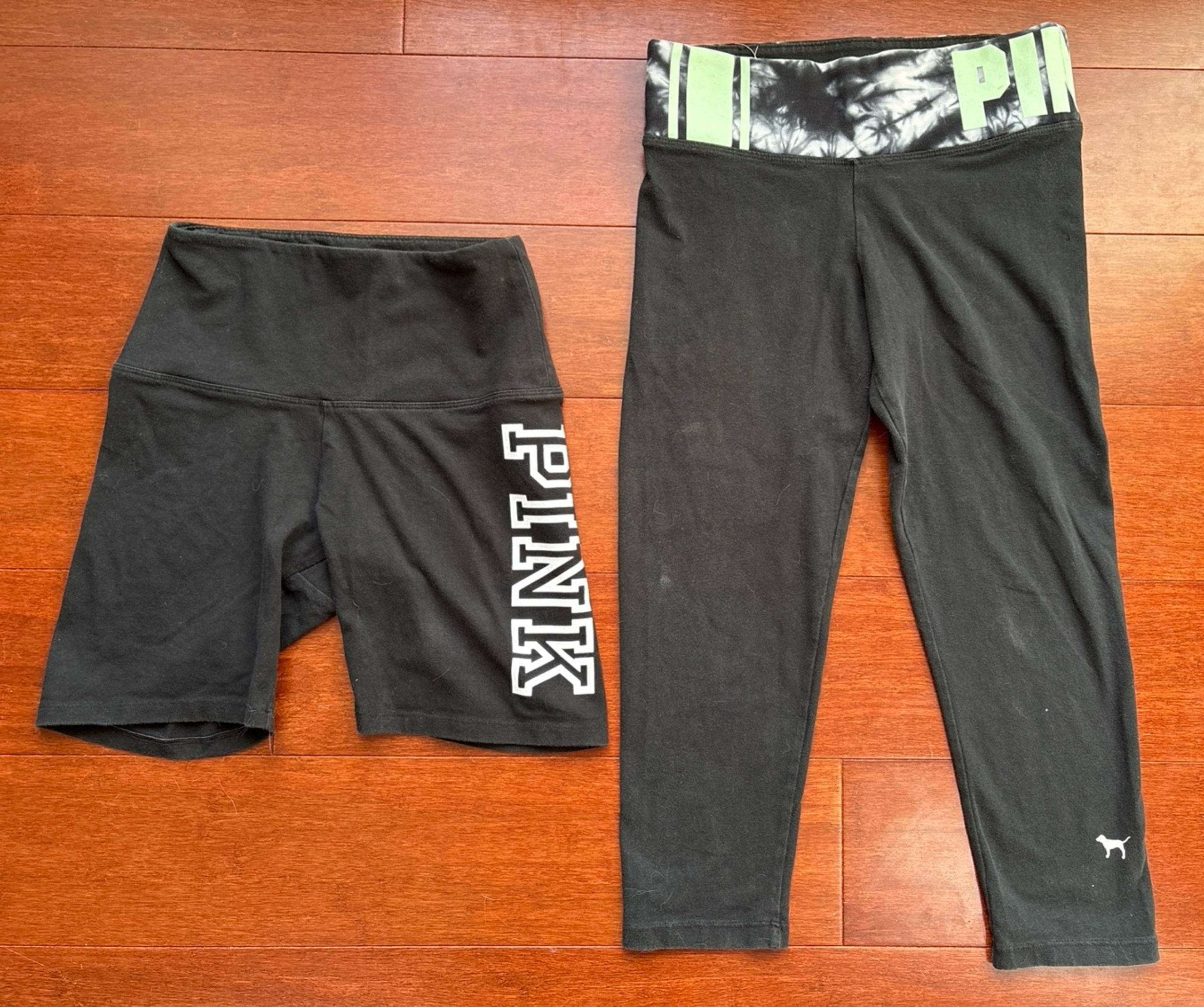 Womens Lot 2 Victorias Secret Sport PINK Shorts Cropped Leggings Active XS