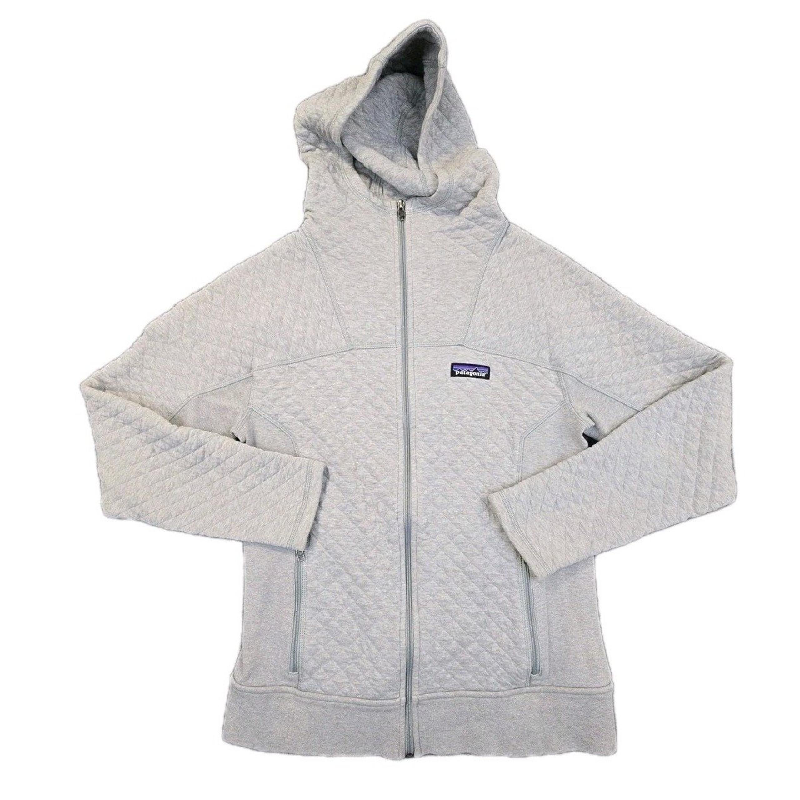 Patagonia Women's Small Gray Quilted Full Zip Hoodie Jacket