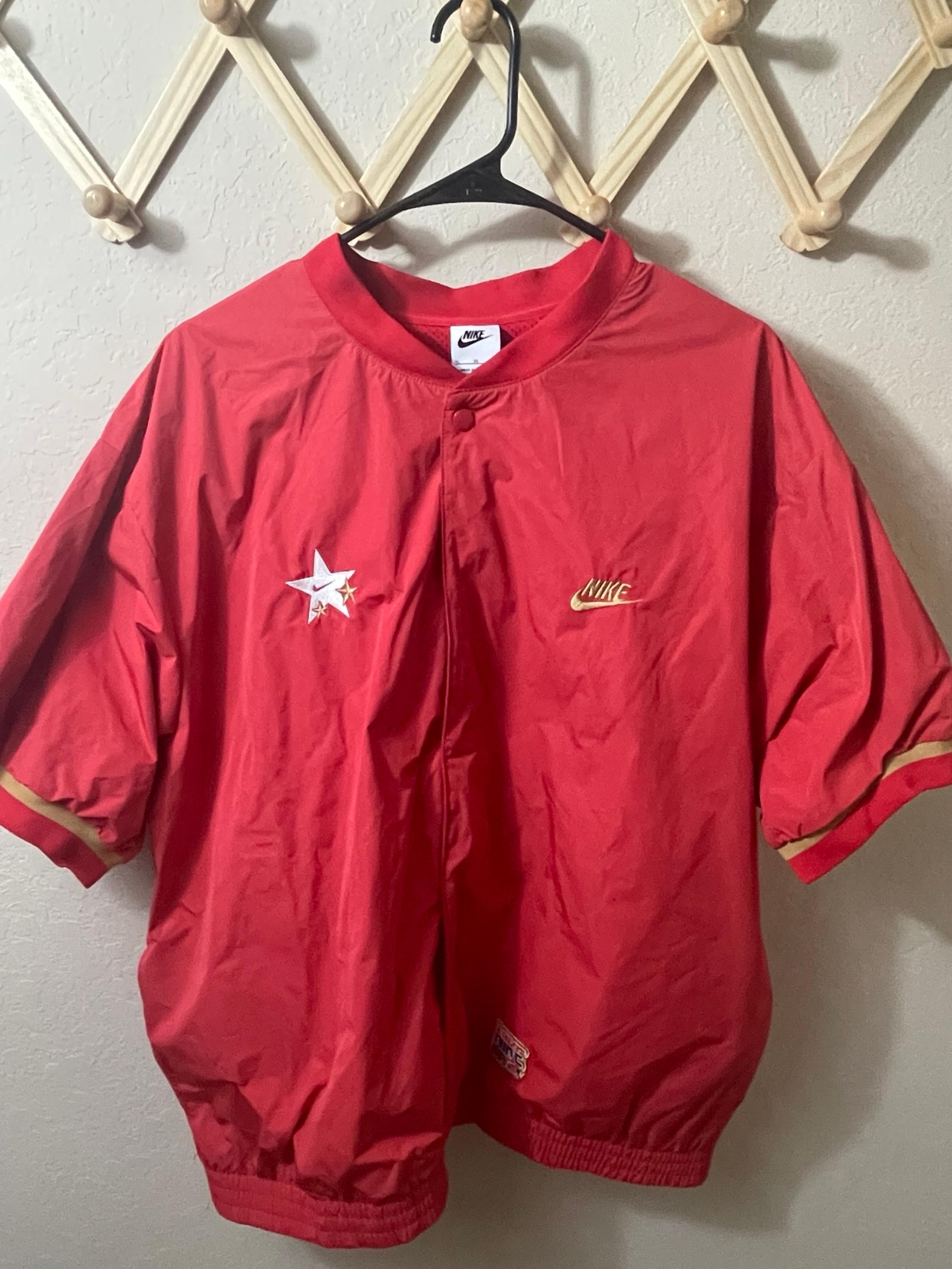 Nike Hoops Obsidian Red Men's XL Basketball Warm-up Shooting Snap Button Jacket