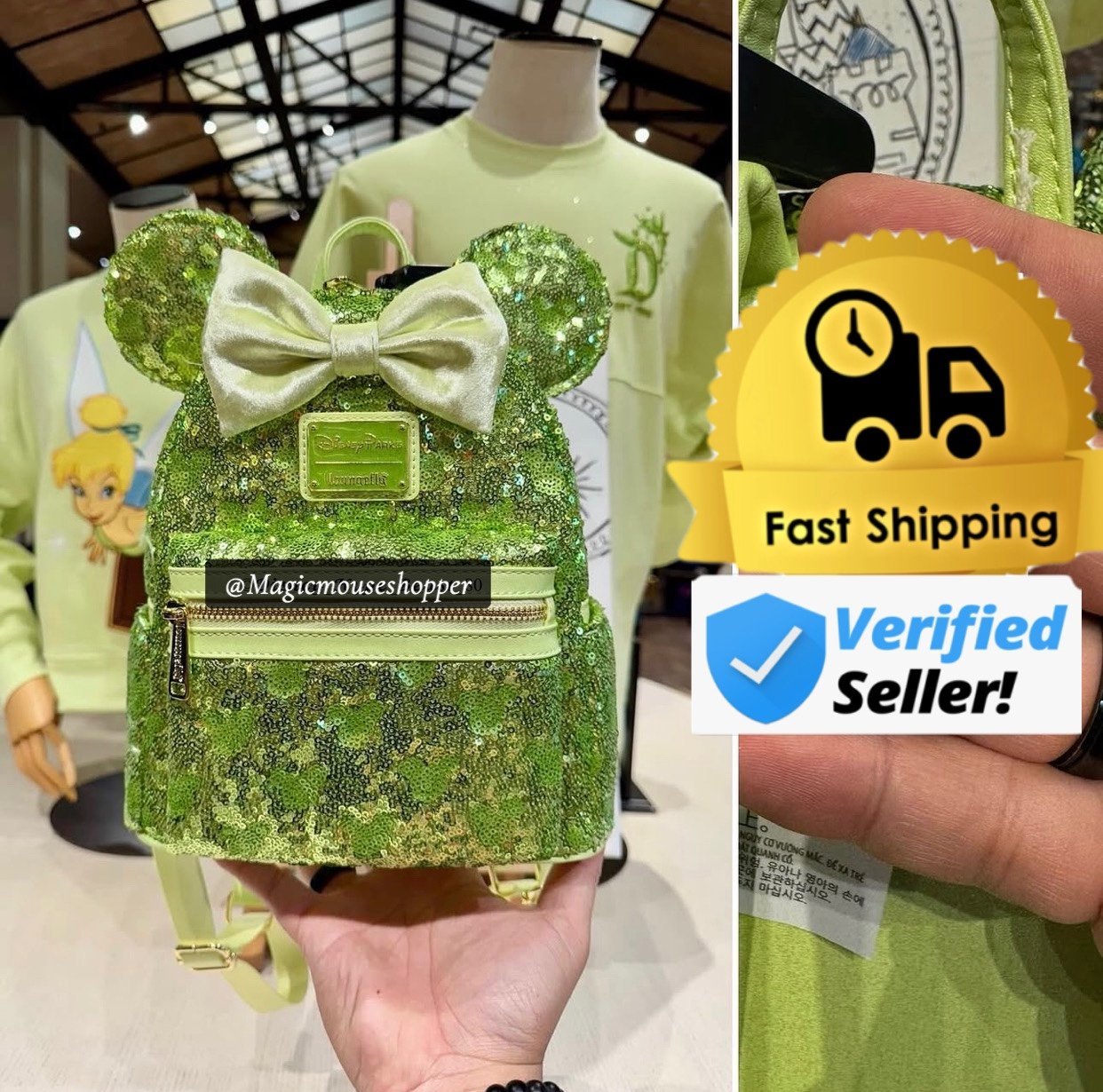 Disney Parks Disneyland Tinker Bell Sparkly Lounge-fly backpack