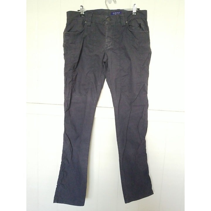 JECKERSON Made in Italy Mens Button Fly Stretch Golf Pants 36 Navy Micro Stripe