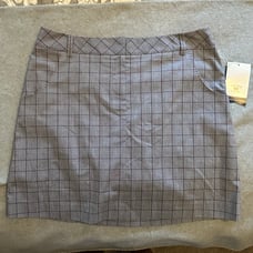 NWT Cutter & Buck gray purple plaid golf skort size 10