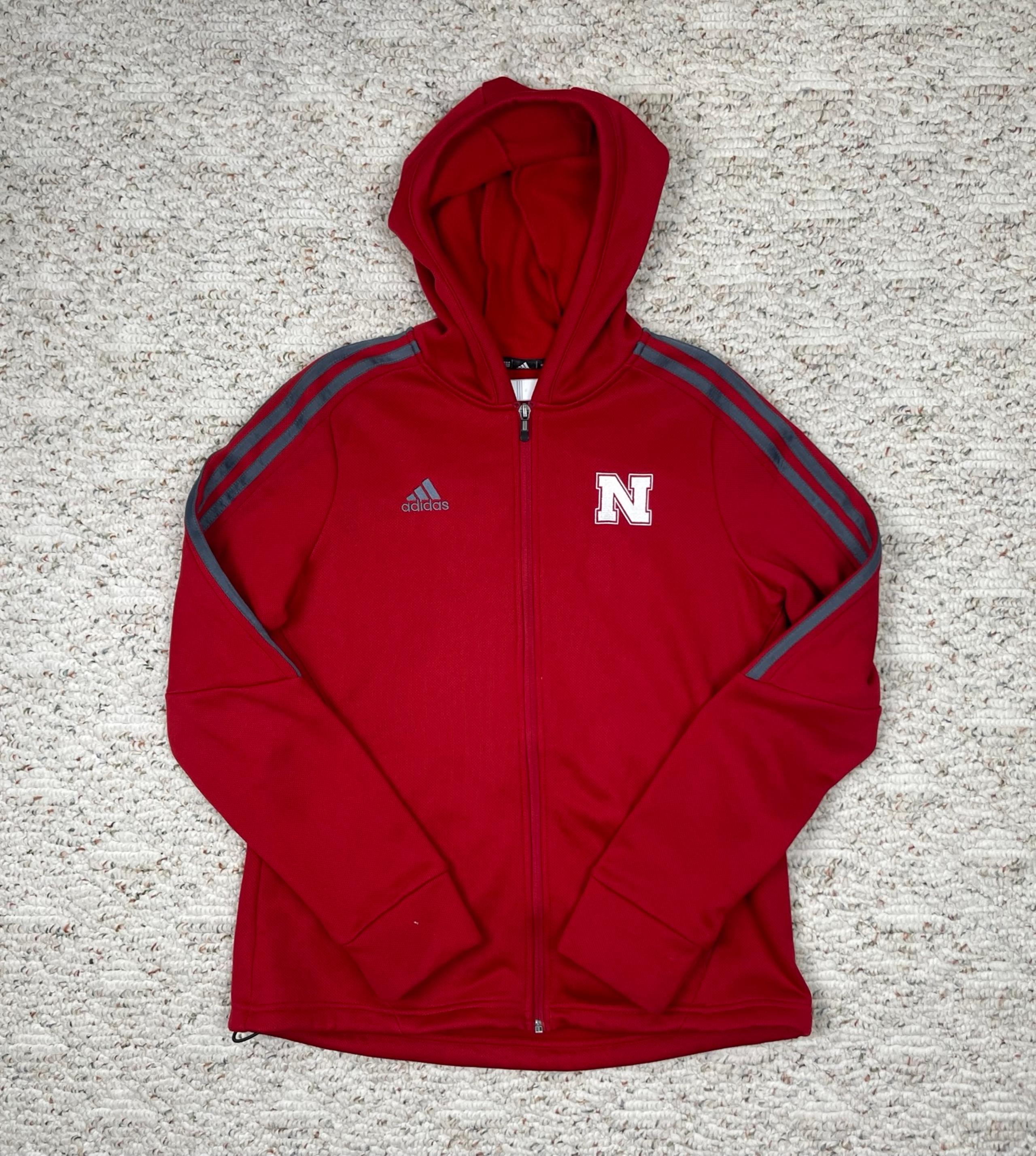 Sz Med Women’s Adidas Climawarm Nebraska Cornhuskers Full Zip Hoodie Red