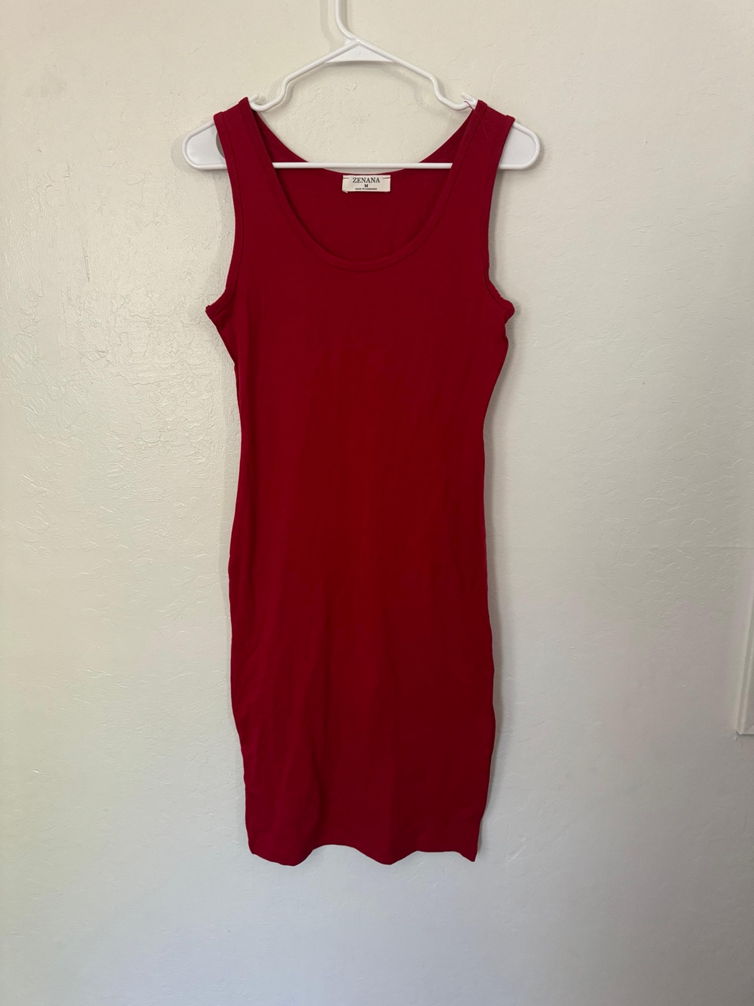 Zenana red bodycon dress size medium