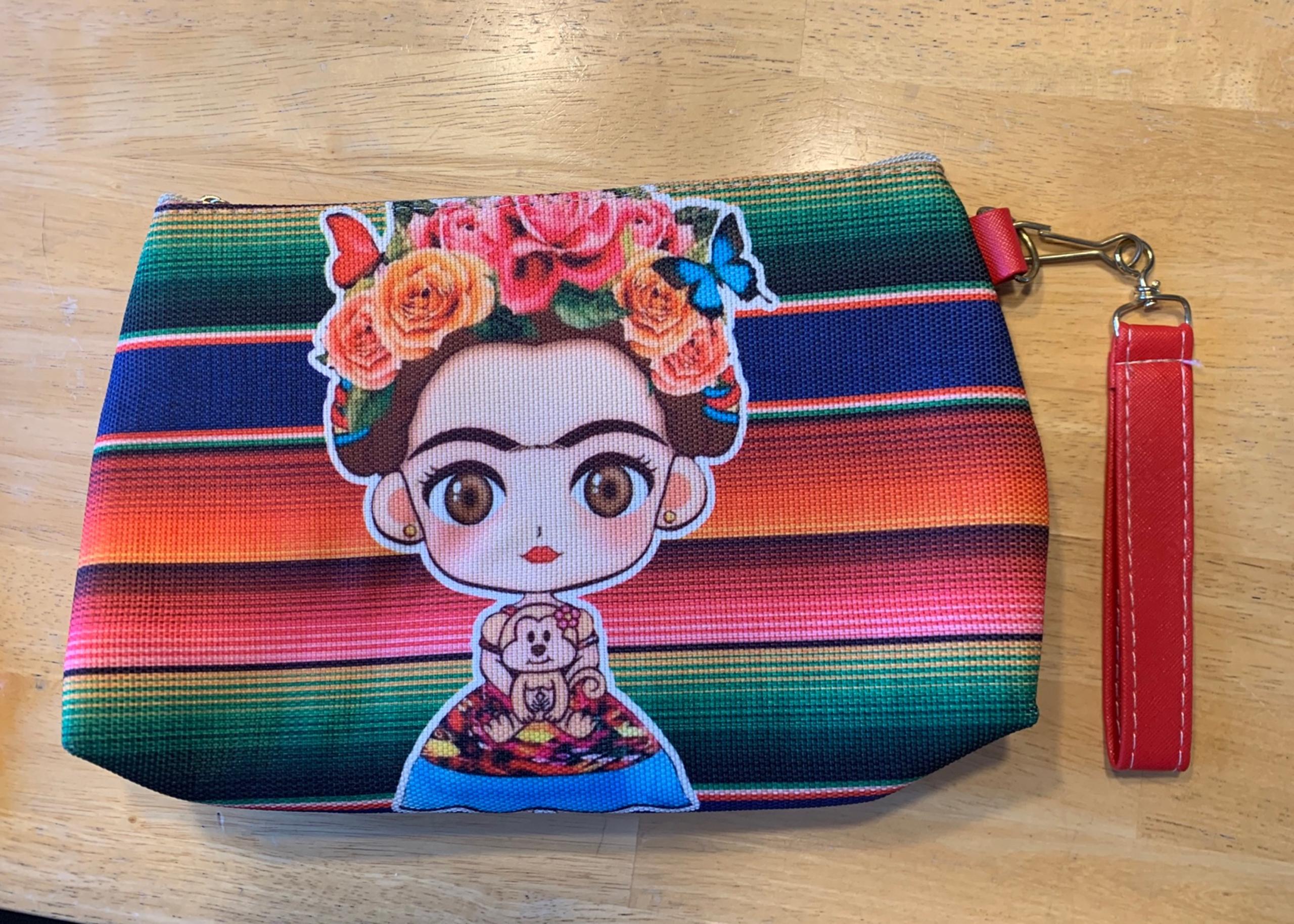 Frida Kahlo zip pouch clutch purse