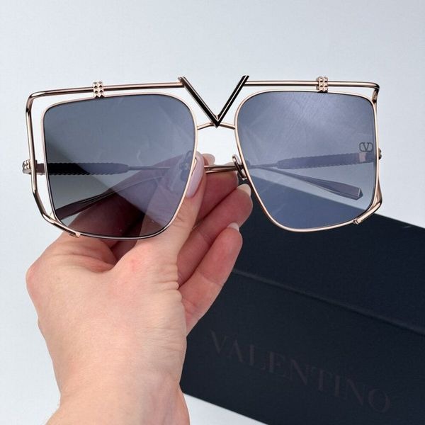 Valentino V - LIGHT VLS-116A 59 Women Sunglasses Titanium Rose Gold Grey Mirror