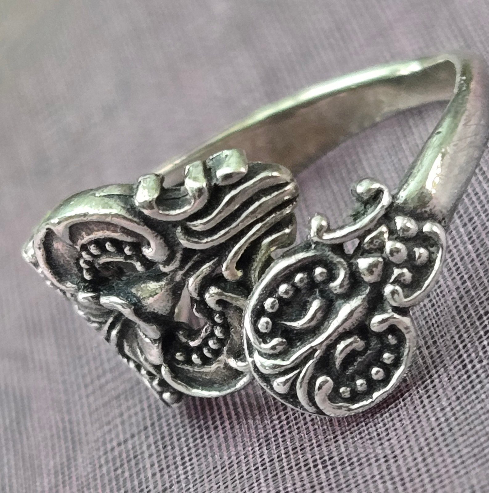Sterling Celtic Spoon adjustable Ring. Size adjustable