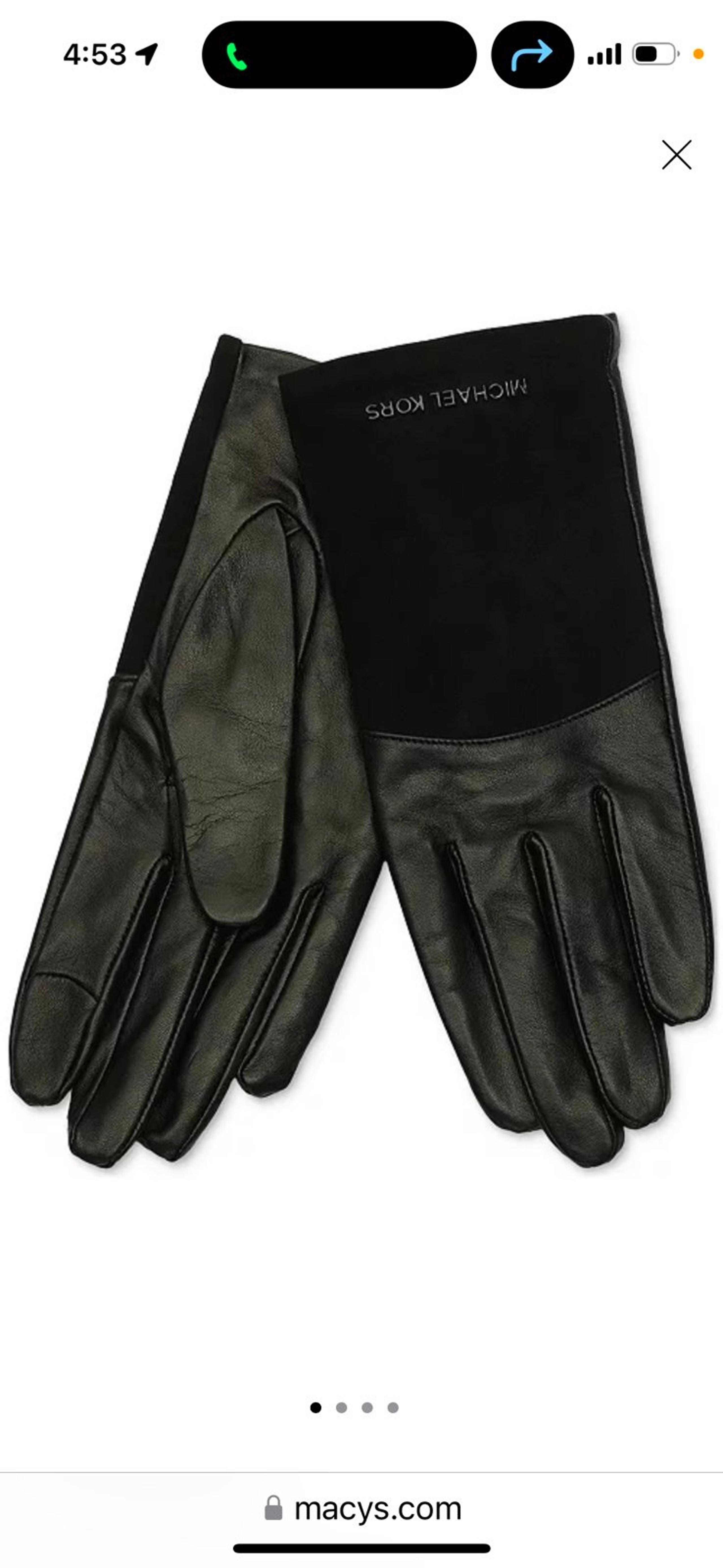 Michael Kors MICHAEL Women's Suede & Leather Tech Gloves Size M NWT black