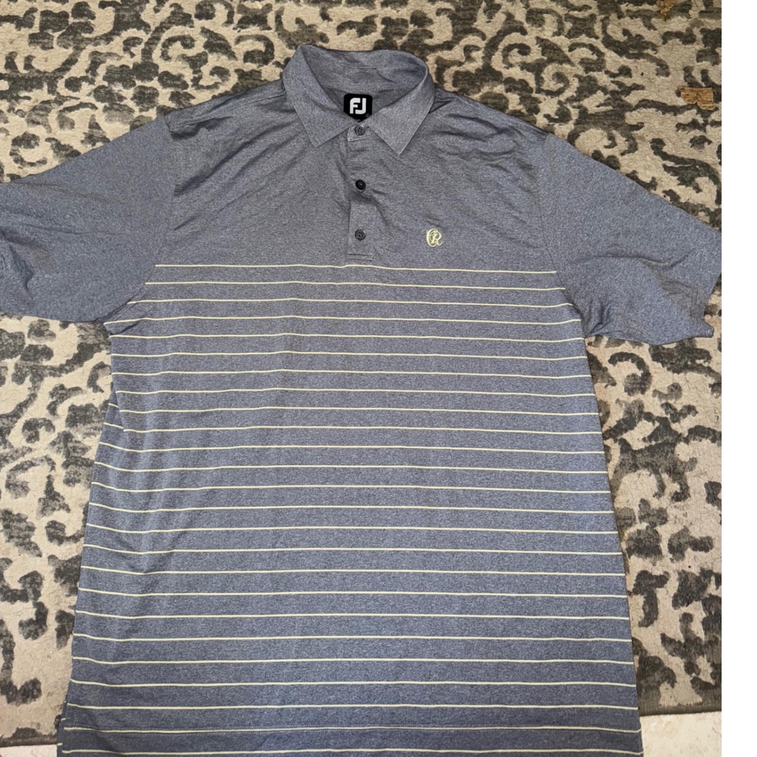 Foot Joy men's gray striped golf polo shirt size large