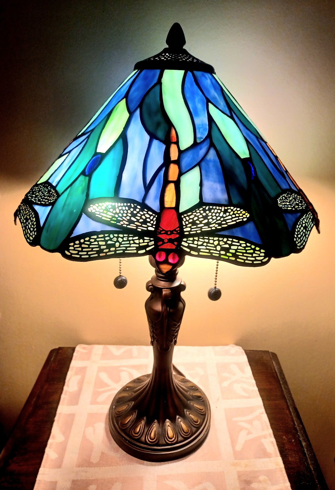 Dale Tiffany Huxley Dragonfly Tiffany Table Lamp, Antique Bronze -New! Gorgeous!