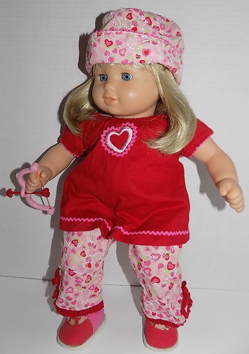 Bitty Twins American Girl Baby Doll Twin Blonde w Red Heart Valentine Outfit