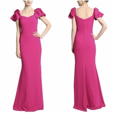 NWT Badgley Mischka Pink Twist Shoulder Detail Gown 650