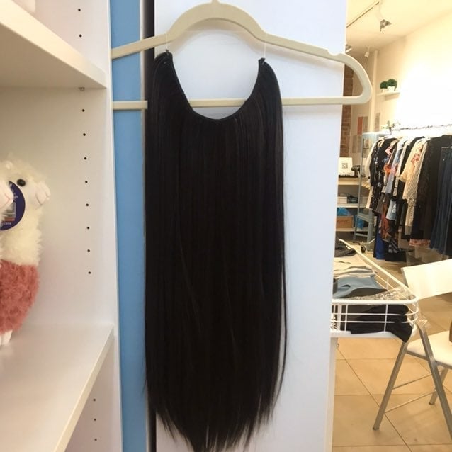 Fish line band halo hair extension