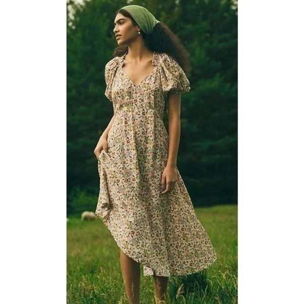 THE GREAT. The Hyacinth floral-print silk-satin midi dress 1 550