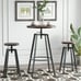 3 Piece Industrial Adjustable Bar Table Set, Bar Height Bistro Table and Swivel