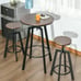 3 Piece Industrial Adjustable Bar Table Set, Bar Height Bistro Table and Swivel
