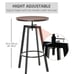 3 Piece Industrial Adjustable Bar Table Set, Bar Height Bistro Table and Swivel