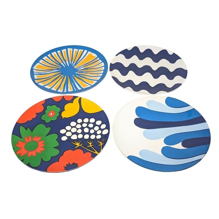 NWT 2016 Marimekko Target Salad Plates Set Of 4 Melamine Nordic Vibrant colors