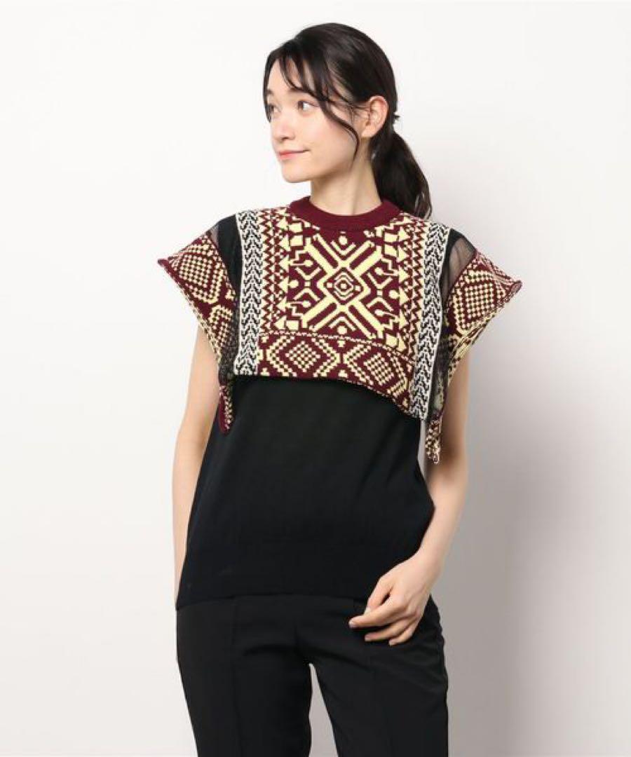 TOGA PULLA Jacquard knit top TP21-XT205