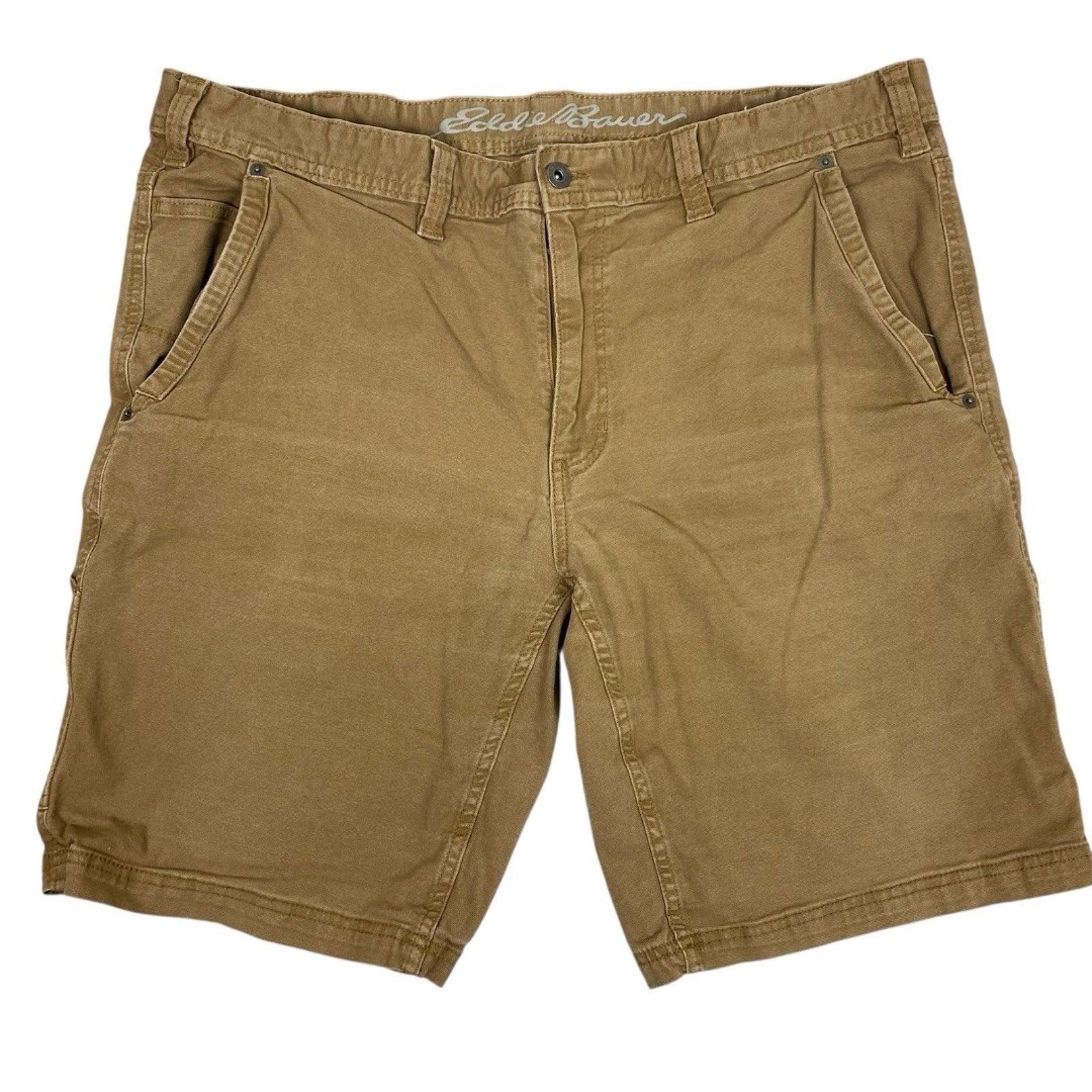 Eddie Bauer Canvas Shorts Mens 40 Tan Carpenter Outdoor Durable Classic Hiking