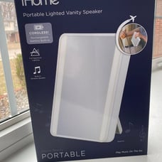 ihome Portable Vanity Mirror with and Bluetooth Audio, LED Lighting, and Include