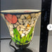 Vintage Mosaic Glass Tulip Lamp 8 inch Votive Style
