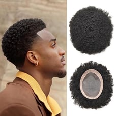 Human hair afro hair toupee