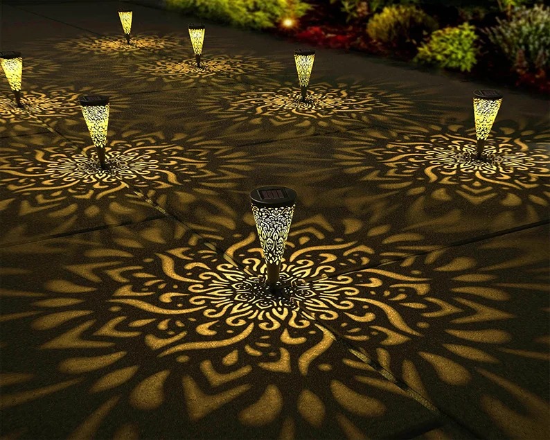 Mandala Flower (6 Pack) Solar Lantern Lights, Solar Garden lights, Outdoor