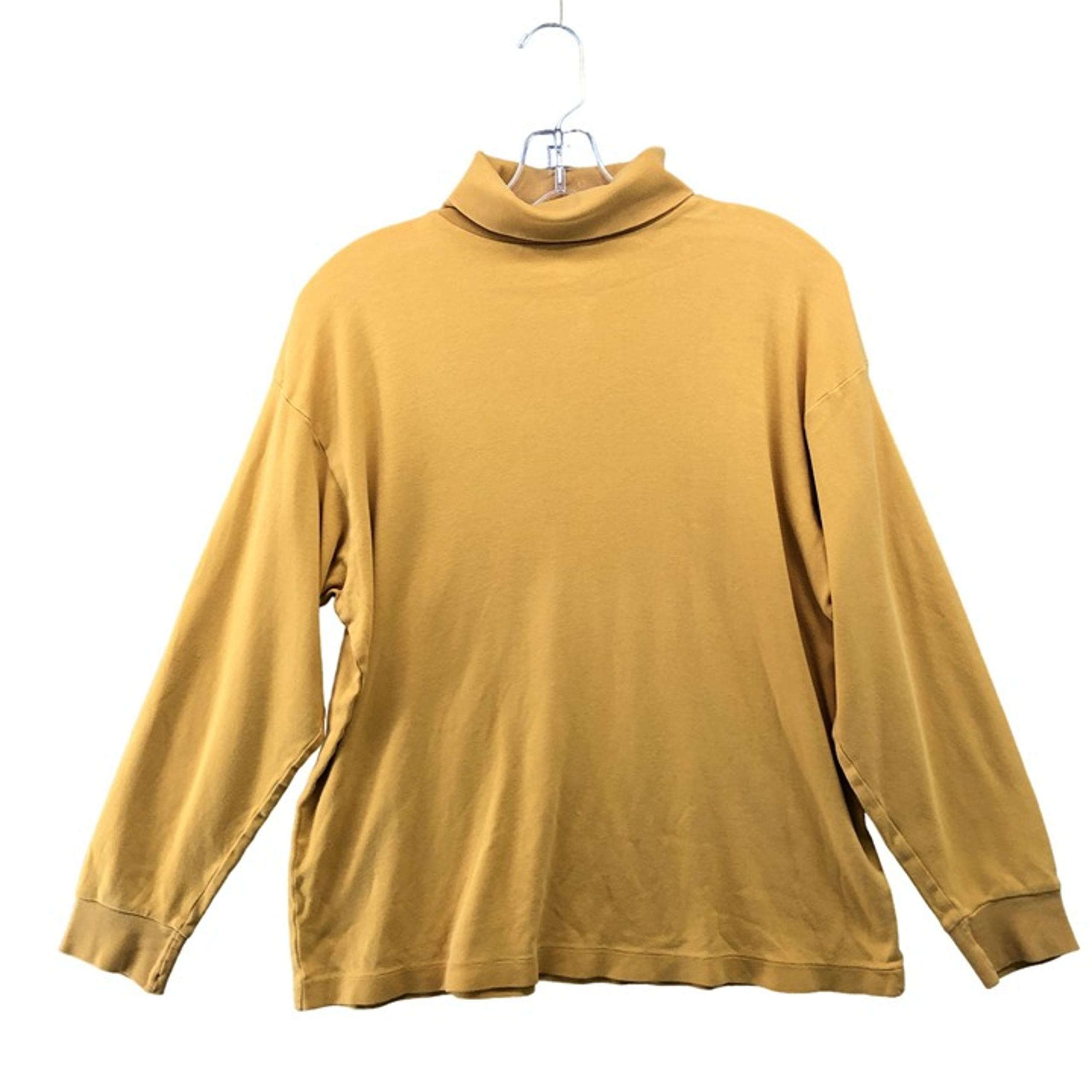 VTG Gap Turtleneck Shirt Womens S/M Mustard Yellow Relaxed Knit