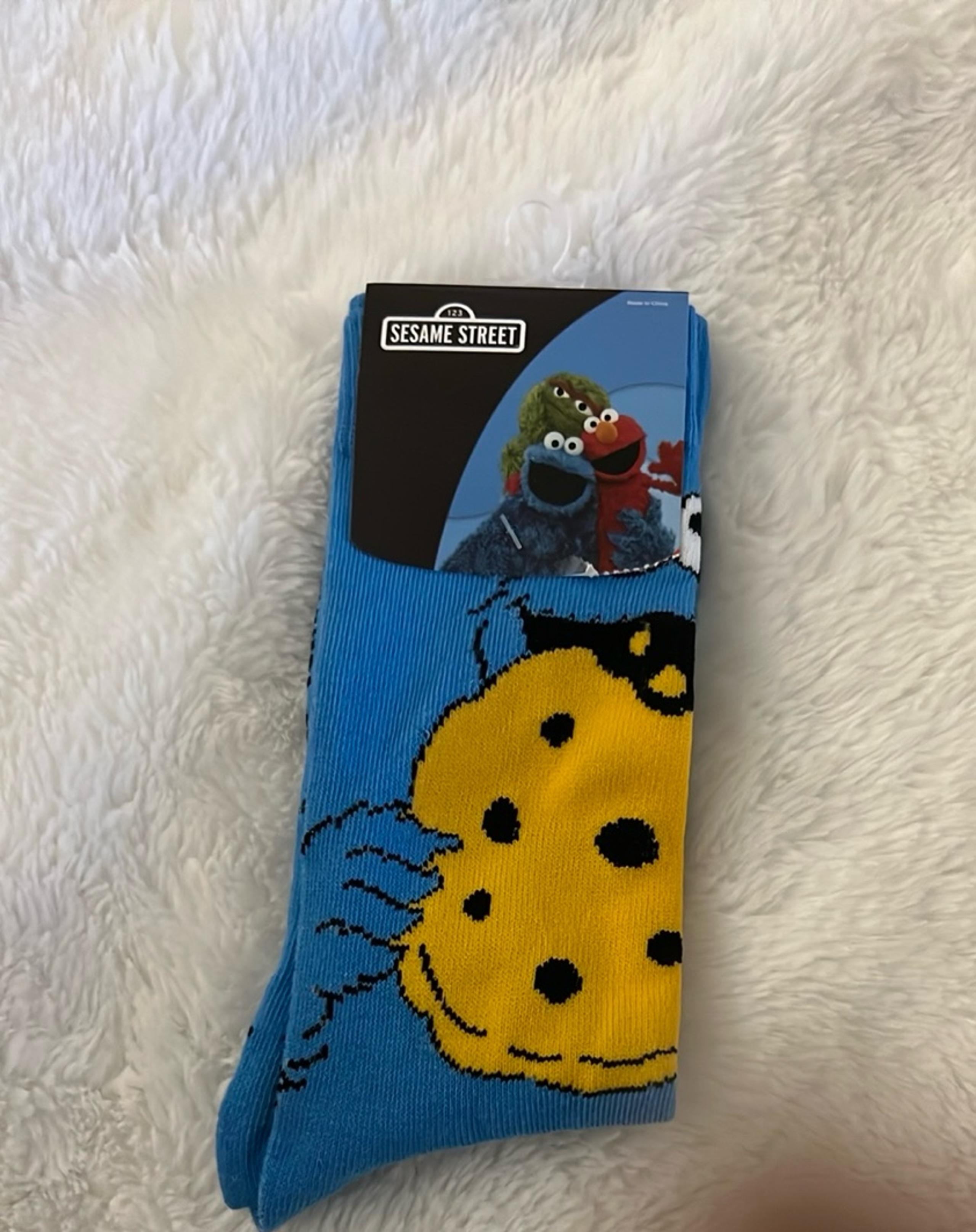 COOKIE MONSTER Sesame Street - Men's crew socks - size 6-12 - NWT