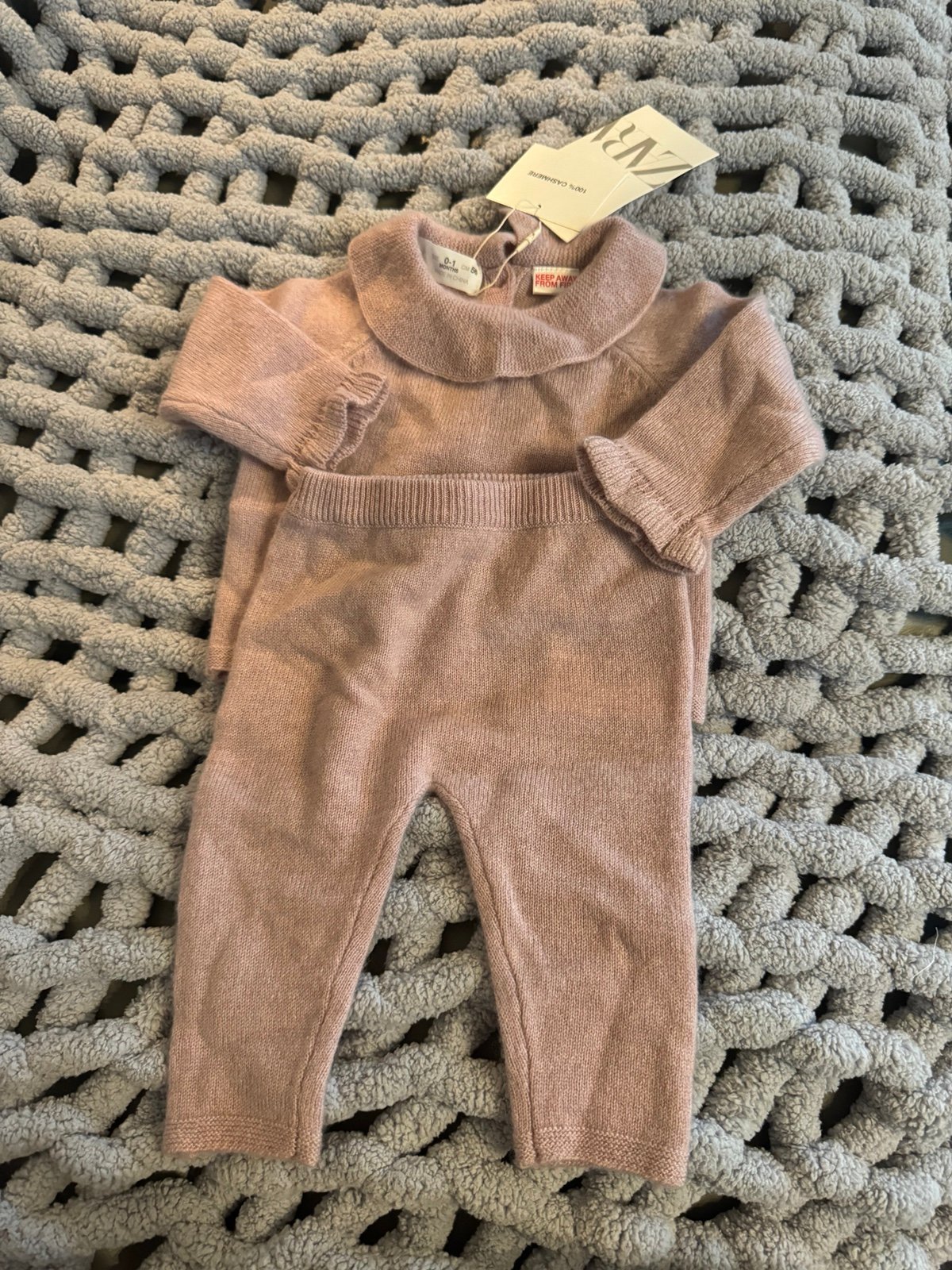 Zara new cashmere set 0-1m