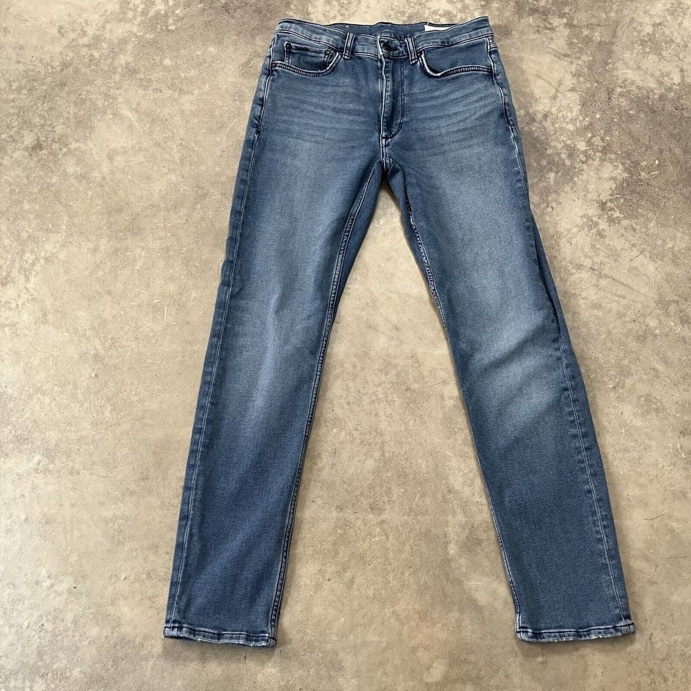 Rag Bone Jeans Mens 29 Mackie Blue Fit 2 Slim Mid Rise Whiskering