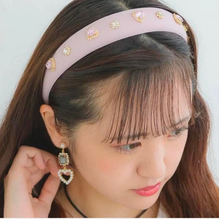 Rojita sparkling bijou stone headband in pink with gold accent
