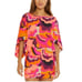 Trina Turk Women Glam Lux stretch Tunic Abstract Swim Vacation Cover Up Sz M
