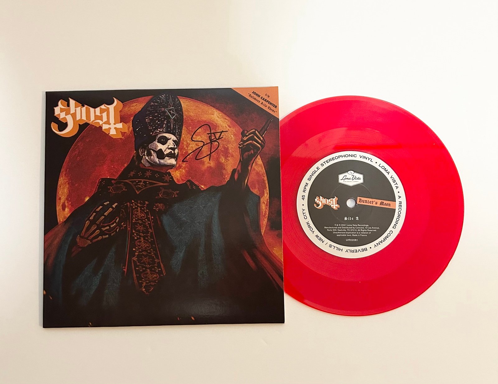 Ghost Signed Autographed 7inch Vinyl Hunters Moon