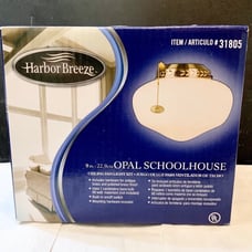 Harbor Breeze Opal Schoolhouse Globe Ceiling Fan Light Kit Polished Brass Finish