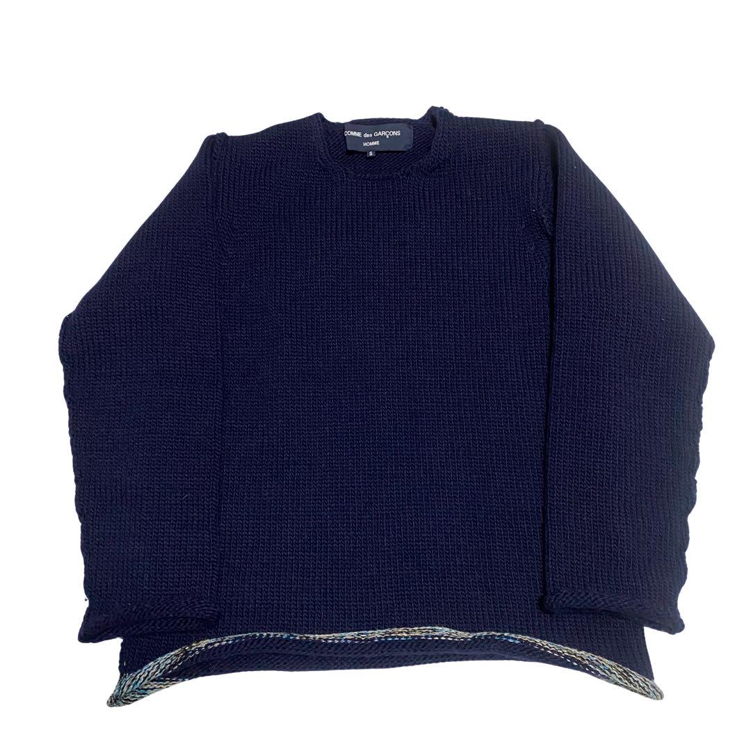 Comme des Garçons Homme Design Knit, Men's S, Navy, Wool
