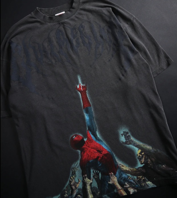 ZOMBIE SPIDERMAN AMERICAN CLASSIC TEE IN VINTAGE ASHES