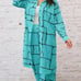 Woman Geometric Print Long Shirt Dress with wide Leg Pants with Pockets SIZE 0XL