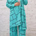 Woman Geometric Print Long Shirt Dress with wide Leg Pants with Pockets SIZE 0XL