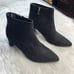 C Comfort Black Faux Suede Pointed Toe Booties