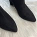 C Comfort Black Faux Suede Pointed Toe Booties