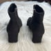 C Comfort Black Faux Suede Pointed Toe Booties
