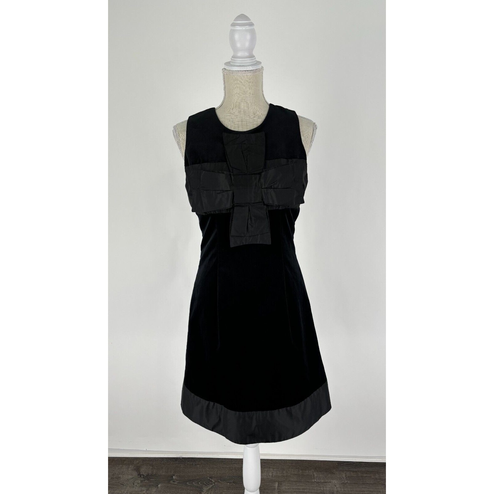 Plenty Frock By Tracy Reese Womens Sleeveless Velvet Dress Bow Size 6 Black NWT