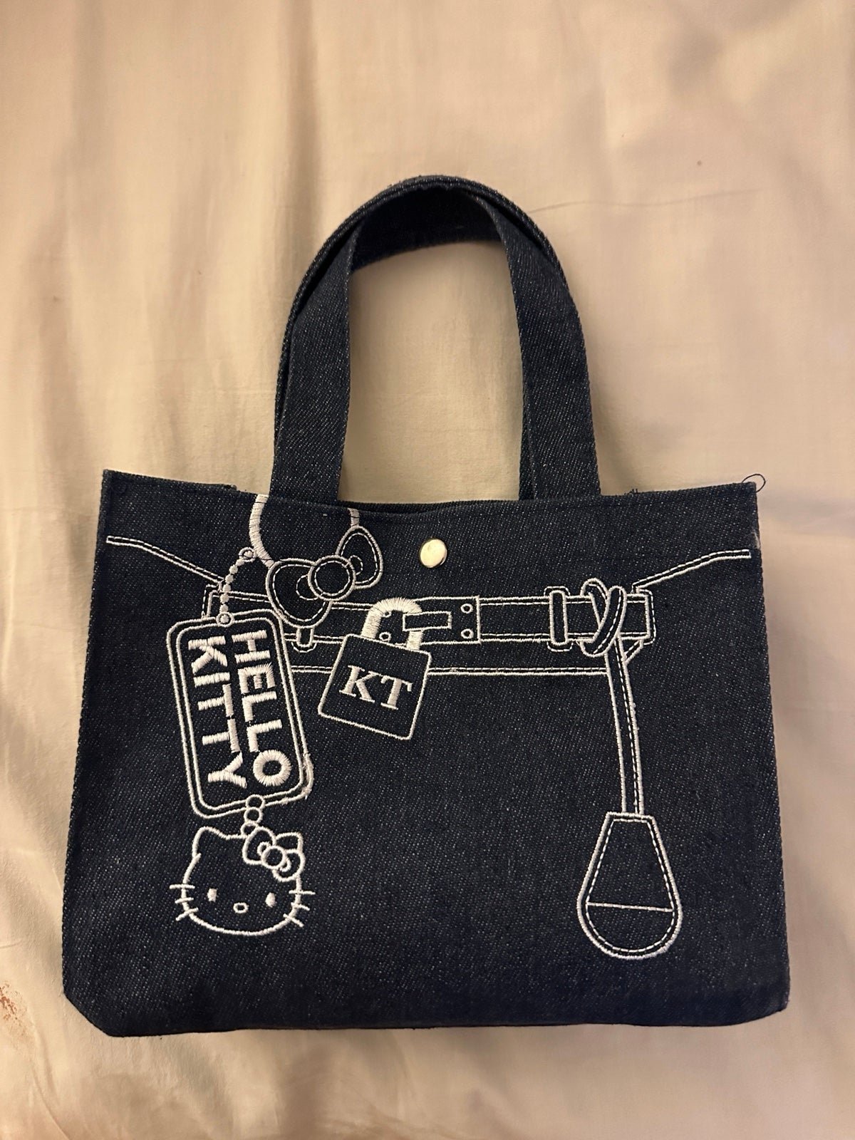 RARE Hello Kitty Denim Purse Birkin Bag